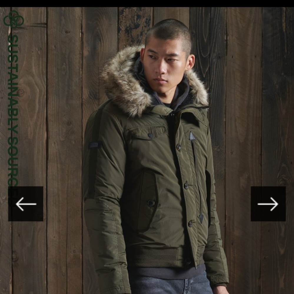 Superdry chinook bomber jacket, Medium, khaki green